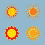 Sun Icon Set Stock Photo