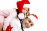 Father Giving Piggyback Ride Stock Photo