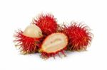 Rambutan Isolated On The White Background Stock Photo