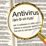 Antivirus Definition Magnifier Stock Photo