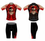 Cycling Vest Sportswear Skull Fire Scene Stock Photo