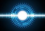 Technology Abstract Circle Wave Signal Oscillating Background Stock Photo