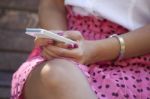 Woman Using Smart Phone Stock Photo