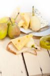 Fresh Pears And Cheese Stock Photo