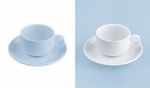 Cup On White & Blue Background Stock Photo