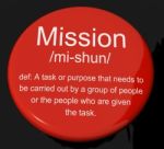 Mission Definition Button Stock Photo