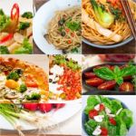 Healthy Vegetarian Vegan Food Collage Stock Photo