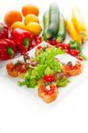 Original Italian Fresh Bruschetta Stock Photo