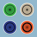 Bicycle Wheel Icon Set Stock Photo