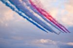 Red Arrows Formation Stock Photo