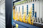 Fiber Optic With Servers In A Technology Data Center Stock Photo