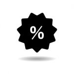 Discount Sticker With Percentage Icon  Illustration Eps10 On White Background Stock Photo