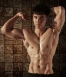 Portrait Muscular Male Stock Photo