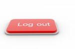 3d Logout Button Stock Photo