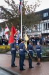 Memorial Service On Remembrance Sunday In East Grinstead Stock Photo