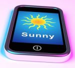 Smartphone Showing Sunny Stock Photo