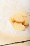 Heart Shaped Shortbread Valentine Cookies Stock Photo