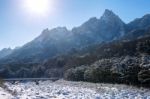 Seoraksan Mountains Is Covered By Snow In Winter, South Korea Stock Photo