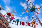 Arty Lights In St Mark's Square Venetian Hotel Las Vegas Stock Photo