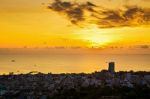 Landscape Hua Hin City At Sunrise Stock Photo