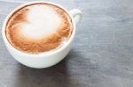 Coffee Cup On Grey Background Stock Photo