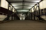 Vanishing Metal Hallway Stock Photo