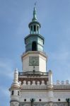 Town Hall Clock Tower In Poznan Stock Photo