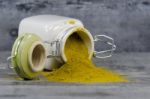 Spilled Curry Powder Stock Photo