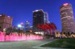 Tampa, Usa, Feb 3: Downtown City Skyline Of Tampa In The Riverwa Stock Photo