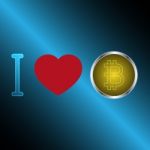 I Love Heart Cryptocurrency Bitcoin Stock Photo