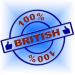 Hundred Percent British Indicates Great Britain And Absolute Stock Photo