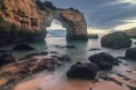 Beautiful Beach Of Albandeira Stock Photo