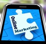 Online Marketing On Smartphone Shows Emarketing Stock Photo