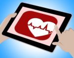 Heartbeat Online Means Pulse Trace And Cardiac Stock Photo