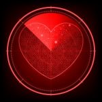 Technology Digital Future Radar Screen Love Heart Background Stock Photo