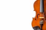 The Violin On White Background For Isolated With Clipping Path Stock Photo