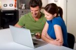 Couple With Laptop Stock Photo