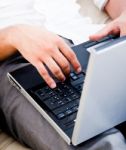 Man With Laptop Stock Photo