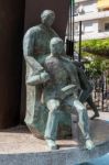 Statues And Fountain In Plaza De La Constitution Fuengirola Stock Photo