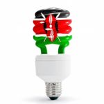 Flag Of  Kenya On Bulb Stock Photo