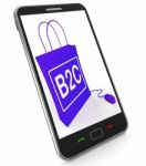 B2c Bag Represents Online Business And Buying Stock Photo