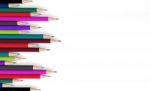 Colored Pencils On White Background Stock Photo