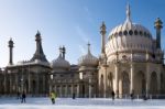 People Ice Skating At The Royal Pavilion In Brighton Stock Photo