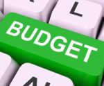 Budget Key Means Allowance Or Spending Plan
 Stock Photo