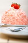 Fresh Strawberry And Whipped Cream Dessert Stock Photo