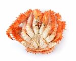 Alaskan King Crab In Isolated White Background Stock Photo