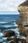 View Of Devils Kitchen Beach, Tasmania Stock Photo