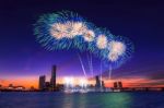 Seoul International Fireworks Festival In Korea Stock Photo