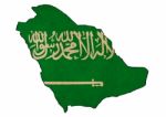 Saudi Arabia Map On  Flag Drawing ,grunge And Retro Flag Series Stock Photo