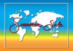 Summer Sale Promotion Season With World Map And Frame Background Stock Photo